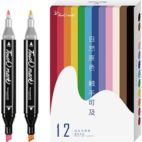 12 Colors Felt-tip Pens Set Professional Markers For Sketching School Office Stationery Supplies Art Drawing Paints