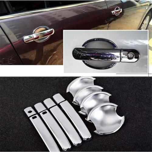 Non-Rusty Chrome Door Handle Bowl Cover Cup Overlay Trim For Nissan Tiida