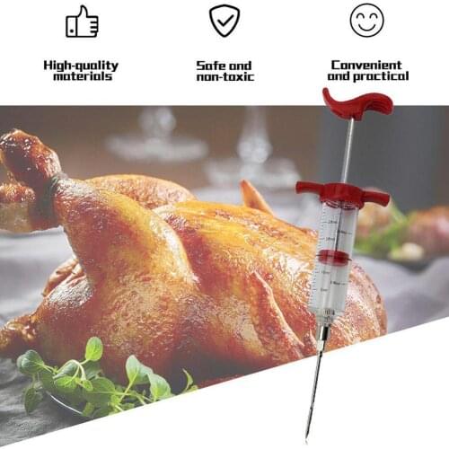 30ml Plastic Turkey Syringe Turkey Needle Barbecue Roast Marinade Needle Seasoning With Tool Kitchen Sauce 1 Needle Syringe S1J6