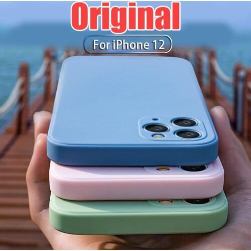 Shockproof Phone Case for iPhone 12 Mini 12 Pro 11 Pro X XR XS Max 7 8 SE 2 Square Frame Silicone Cover Capinhas Full Protection