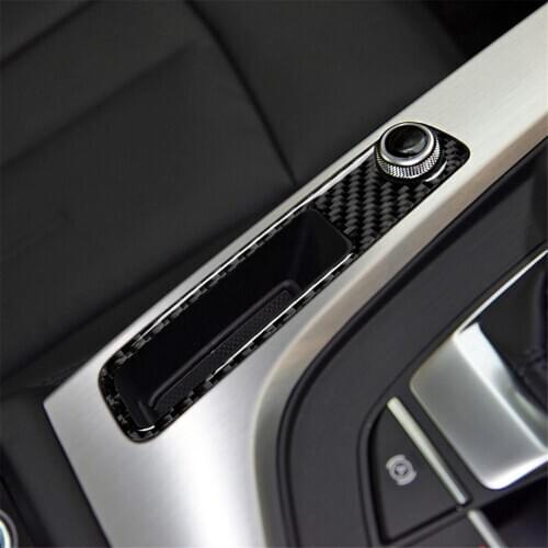 Carbon Fiber Volume Adjustment Frame Decorative Cover Trim Sticker for Audi A4 B9 2017-2019 Car Accessories Interior Decoration