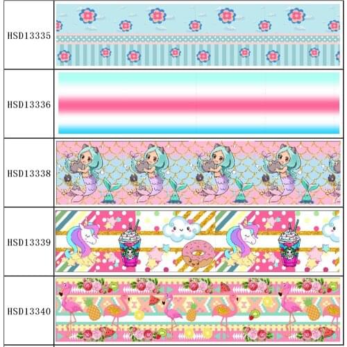 HuangTao 22MM 25MM 38MM 50MM 75mm Printed Pattern on Grosgrain Ribbon for diy ribbon