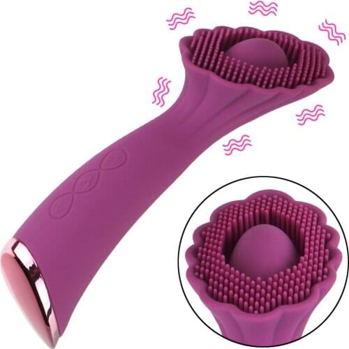 Sex Toy for Women Oral Sex Massage Vagina Clit Stimulation Flower Shape Brush Massage Vibrator Female Masturbation