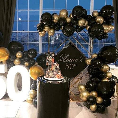 Black Gold Balloon Garland 5/10/12Inch Arch Kit Party Balloons Bachelorette Wedding Graduation Baby Shower Birthday