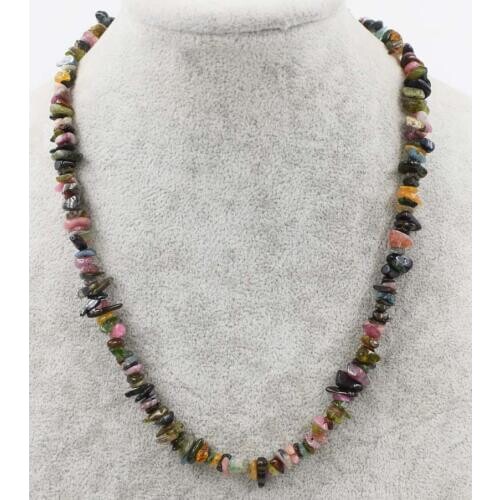 Tourmaline baroque 3-6mm necklace 17inch wholesale beads nature FPPJ woman free shipping