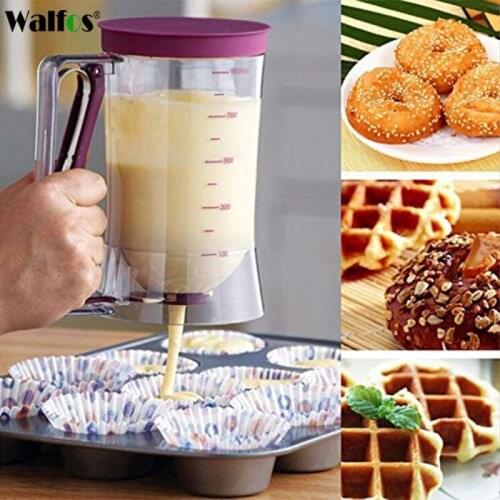 Walfos Baking Tools Measuring Cup For Cupcakes Pancakes Cookie Cake Muffins Batter Flour Paste Dispenser Cream Separator