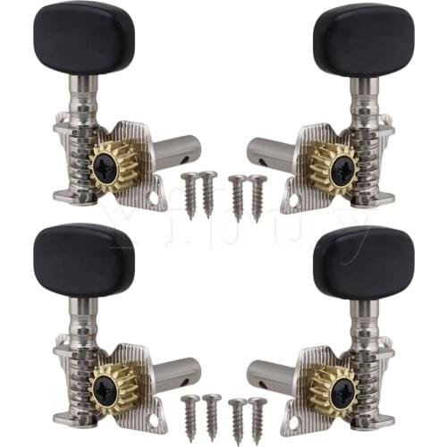 Yibuy 2R2L Tuning Peg Machine Head TUNERS for UKULELE 4 String Guitar w/ black Button