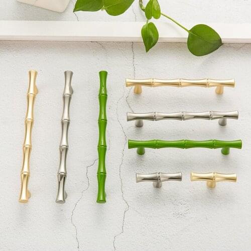 1Pcs Hardware Bamboo Design Handles for Furniture Cabinet Knobs Zinc Alloy Handles Drawer Cupboard Pulls Knobs home Kitchen