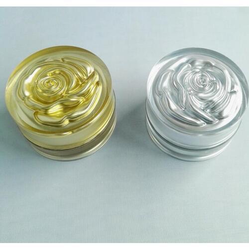 150pcs/lot 15G Gold empty plastic cosmetic container , 15g empty plastic cream jar with rose flower lid lin3611