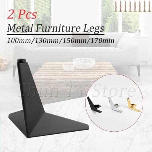 2 Pcs 100-170mm Metal Furniture Legs Modern Style Furniture Support Legs For Sofa TV Bench Cabinet Coffee Table Furniture Legs