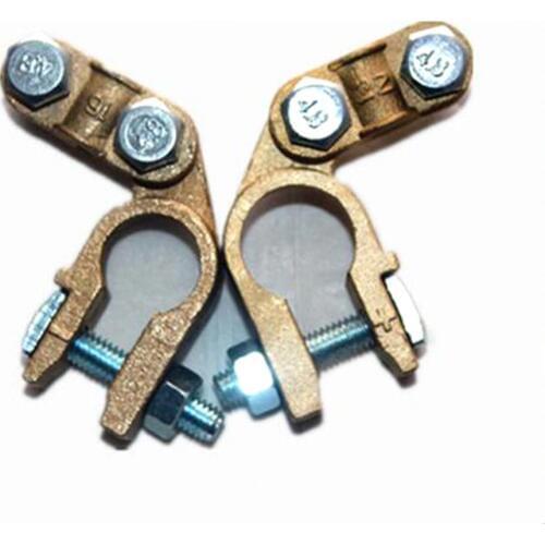 2PCS Pure Copper Battery Connector 32MMx42MM Universal Battery Pile Head Positive Pole 19MM Negative Pole 17MM