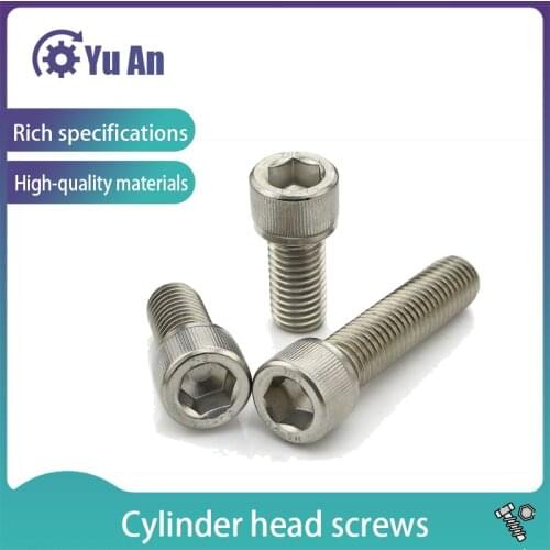 304 Stainless Steel Hexagonal Socket Head Cap Screw DIN912 Cup Head Inner Hexagonal Screw Bolt M4 M5 M6 5PCS
