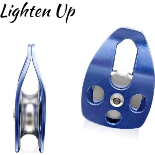 32KN Red,Blue Climbing Pulley Large Single Pulley Bearing Sheave Sliding Side Plate for Rescue Climbing Aerial Working