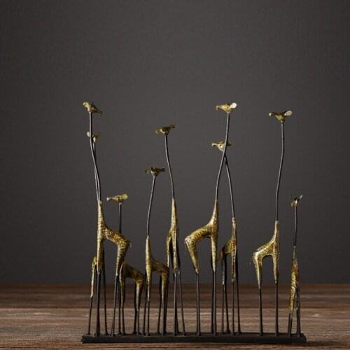 American vintage home decoration props handmade luxury ornament retro iron art craft lovely deers