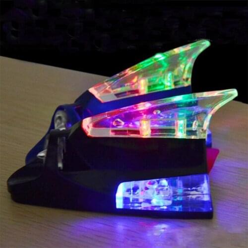 Car wind lamp shark fin flashing anti-trailing wind decorative lamp car modification exterior products car antenna lamp