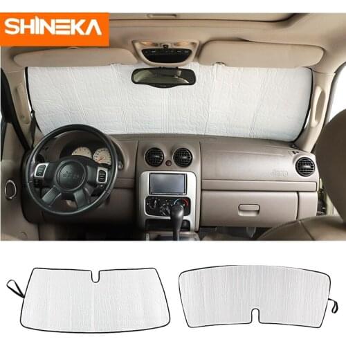SHINEKA Auto Sunshade Cover Car Front Windshield Sun Shade Anti UV Ray Protector Cover Accessories For Jeep Liberty 1999-2012