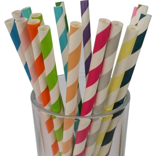 Free Shipping Fat Jumbo Paper Straws Mixed Striped Paper Straws, Drinking Paper Straws wholesale 5500pcs