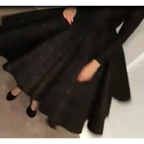 Sparkly Black Long Sleeve A Line Evening 2018 Vestido De Festa Pleat Scoop Neckline Custom Prom gown mother of the bride dresses