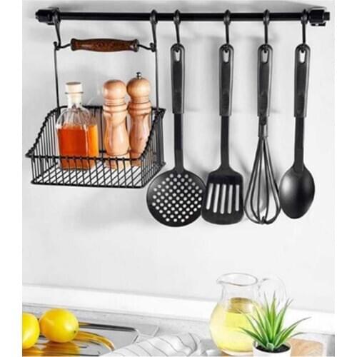 Black Retro Basket and Coat Rack