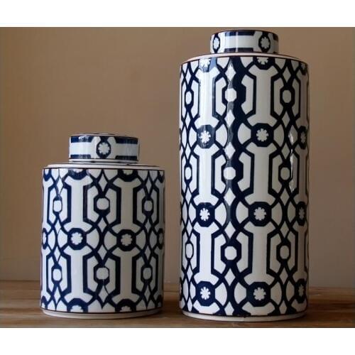 Home Furnishings Jingdezhen Ceramics pot Home Furnishings Jar Cover Storage Jar Home Decoration porcelain ceramic jar