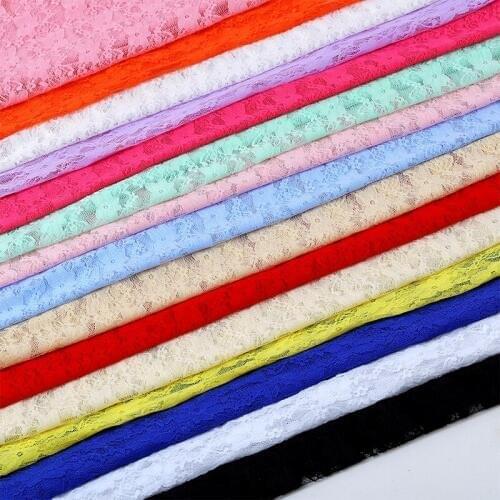 10yards Rose Stretch Lace Fabric Polyester Spandex Dress 4 Way Flower Stretch Material
