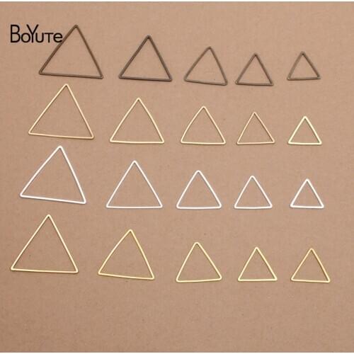 BoYuTe (100 Pieces /Lot) 15-17-20-24-29MM Metal Brass Geometric Triangle Connector Jump Rings DIY Jewelry Materials