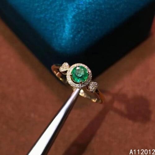 KJJEAXCMY fine jewelry S925 sterling silver inlaid natural Emerald new girl luxury gemstone ring support test Chinese style