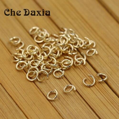 200 Pcs/Pack) 0.4*3mm/0.6*4mm/0.8*5mm/1.0*6mm Gold plated stainless steel jump rings for DIY Bracelet Necklace Accessories