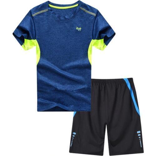 Teenage Boys Clothing Set Kids Clothes Costume Casual Sport Tops+Shorts 2 Pics Summer Children Set BC637
