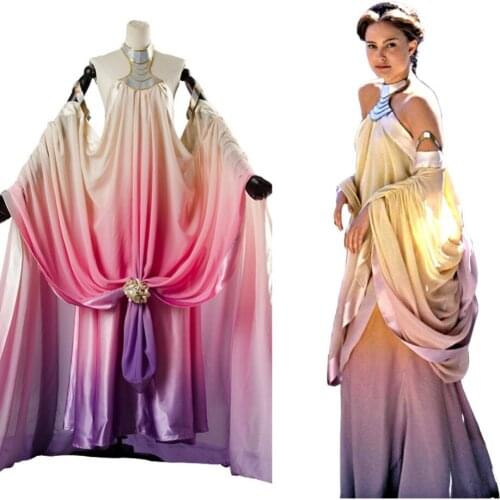 Hot Star Padme Amidala Wars Cosplay Costume Naberrie Lake Dress Adult Women Halloween Carnival Costumes