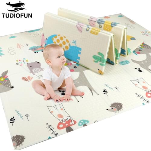 200*180cm XPE Mat 1CM Thickness Cartoon Pad Kid Play Mat Foldable Anti-skid Carpet Children Game Mat Tudiofun Baby Toys
