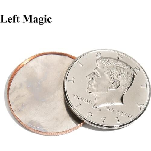 Magnetic Expanded Shell (Half Dollar) Coin Magic Tricks Illusions Magic Accessories Illusions Gimmick Magician Accessories