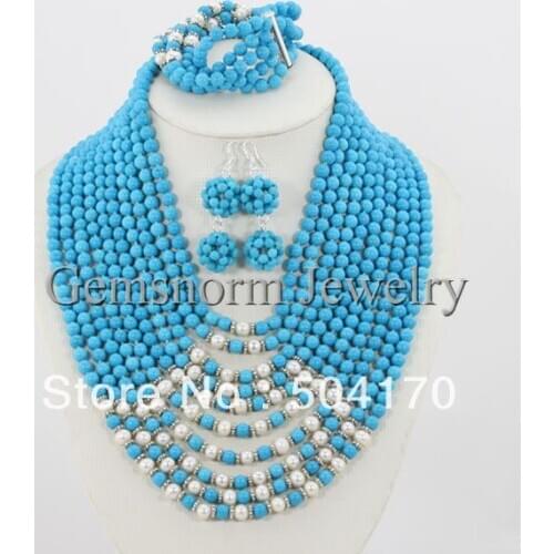 Marverlous African Big Jewelry Set Stone Beads Costume Jewelry Set Bridal Jewelry Set TN018