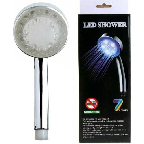 Multi Color 7 Colors Changing LED Bright Light Shower Head Water Bathroom NO BATTERY NEEDED