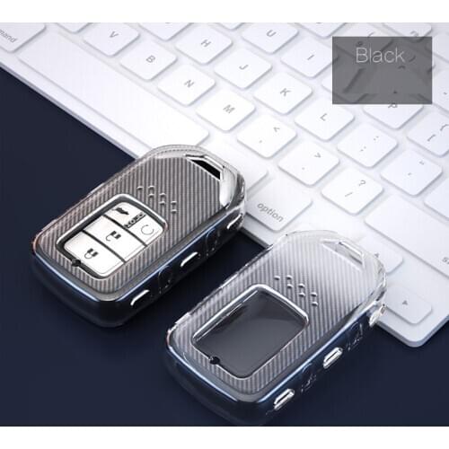 Soft TPU Car Key Case Key Cover for Honda Accord Civic 2018 2019 Odyssey CRV Pilot HRV Vezel City keyless entry