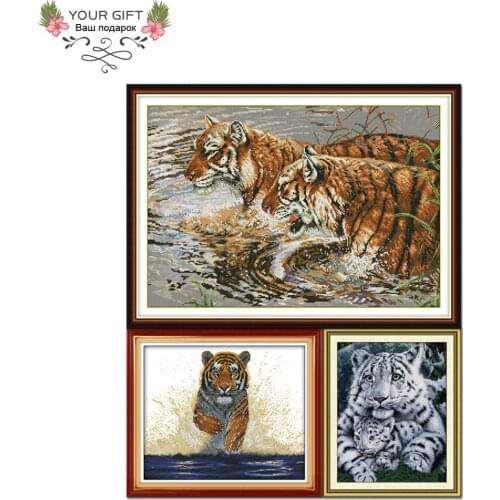 Joy Sunday D167D169D171 Free Shipping Home Decor King Back Concomitance Care Tiger Animal Cross Stitch Kits