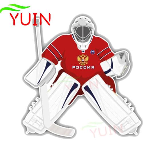 Classic Russia Hockey Team Goalie Car Sticker Motorcycle Accessories PVC Bumper Decoration Graphic High Quality Decal 13*13cm