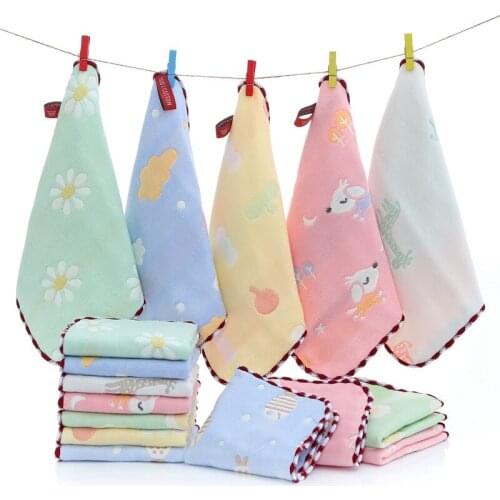 25x25cm Newborn Handkerchief Square Scarf Muslin Cotton Baby Towels Baby Bath Towel for Infant Bibs Kids Feeding Burp Cloth