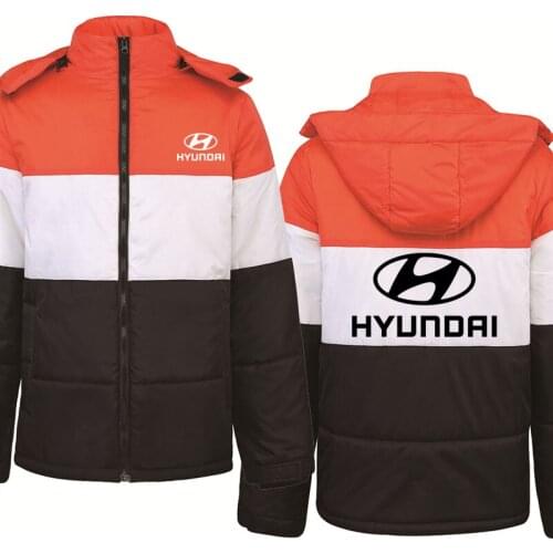 NEW Fashion Men Jacket Keep warm Hyundai Car Logo Print high quality cotton Plus velvet thickening Clothing Cotton clothes