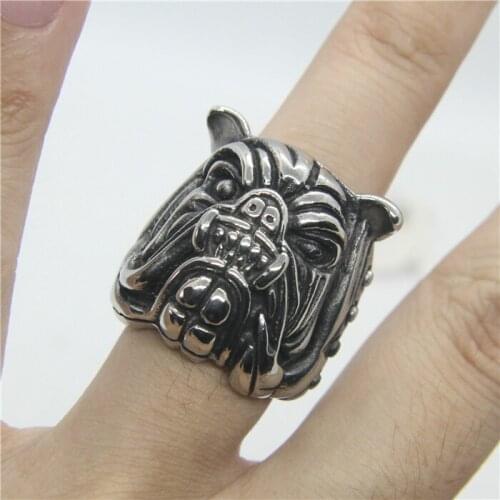 2020 Newest Fashion Design Angry Dog Ring 316L Stainless Steel Mens Ring Cool Fashion Mens Ring