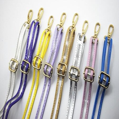 2021 New Creative PU Bag Strap Candy Color Transparent PVC Adjustable Shoulder Belt DIY Women Replacetment Crossbody Bags Parts