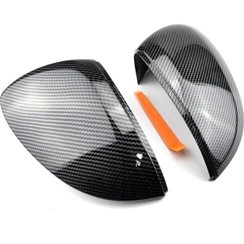 Carbon fiber pattern Rearview Case For VW Golf 8 MK8 VIII 2020 2021 Mirror Cover Cap With Lane Assist Car Exterior Casing