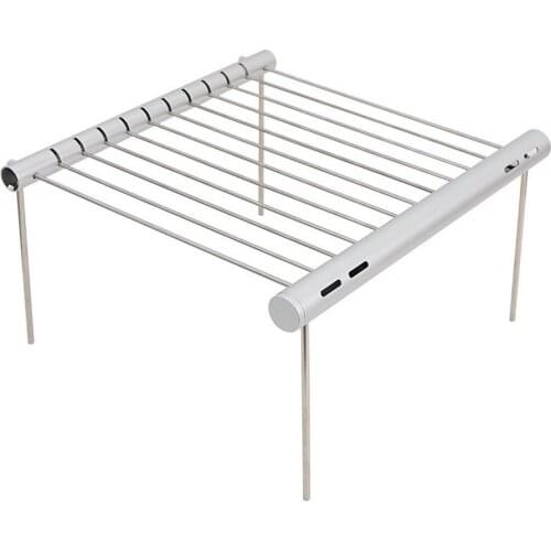 Portable Stainless Steel BBQ Grill Folding Barbecue Stove Mini Pocket Rack for Outdoor Indoor Camping Cooking Tools Accessories