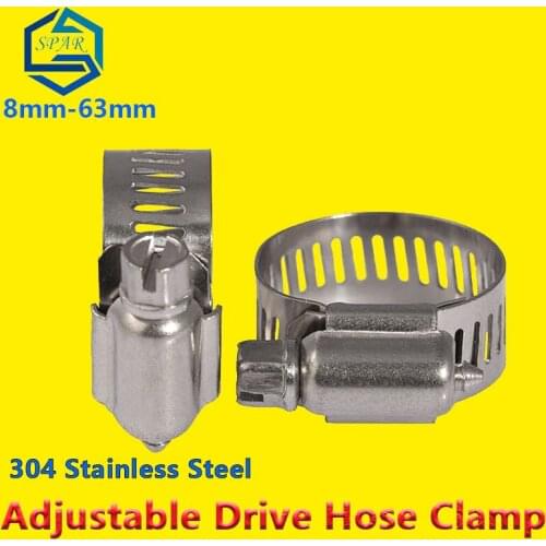 Adjustable Drive Hose Clamp Fuel Line Clip Hoop Hose Clamps Rings for Sealing Kinds of Hose 304 Stainless Steel