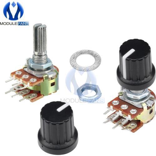 10PCS Potentiometer Resistor 100K 250K 500K 1M 1K 2K 5K 10K 20K 50K Ohm Linear Taper Rotary Potentiometer For Arduino Cap Knob