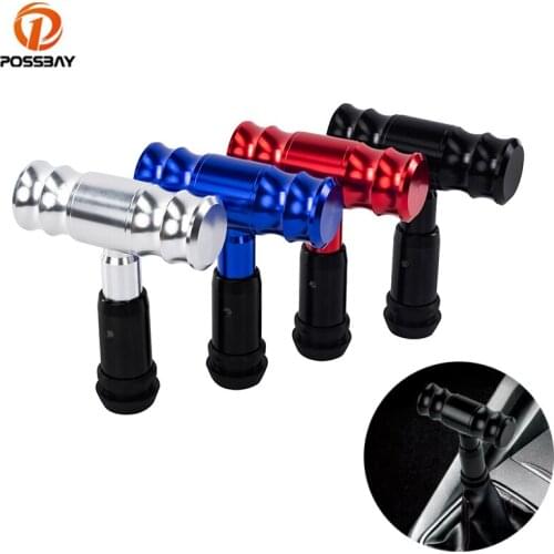 POSSBAY Universal T-bar Car Gear Knob Automatic Transmission Shifter Manual Shift Black Aluminum Gearstick Lever Handle modified