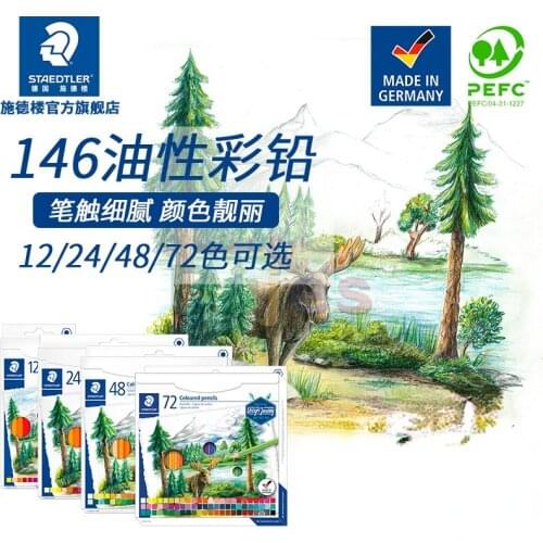 STAEDTLER 146 New Series Oil Colored Pencil, 12 24 28 72 Color Set, Childrens Students Use Art Design Pencils