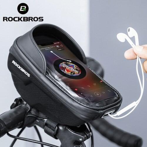ROCKBROS Bike Phone Bag Waterproof Bicycle Phone Handlebar Bags Front Cycling Bags Road MTB Bike Accessories 6.2inch Phone Bags
