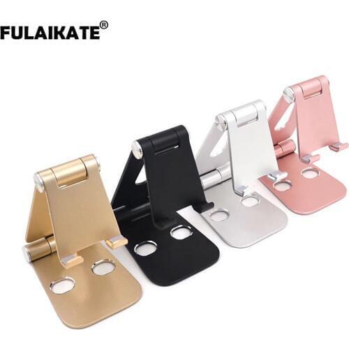 FULAIKATE Universal Aluminium Alloy Folding Stand for iPhone Mobile Phone Metal Holder Charging Dock Braket for iPad Tablet PC