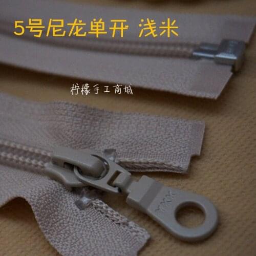 YKK Zipper 5th Nylon Single Zipper Down Jacket Bags with Shallow Meters of 50-110cm